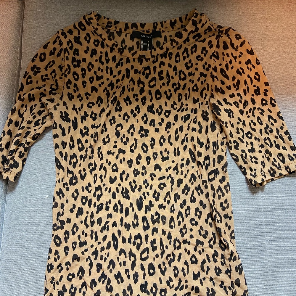 Sheer crop top cheetah print